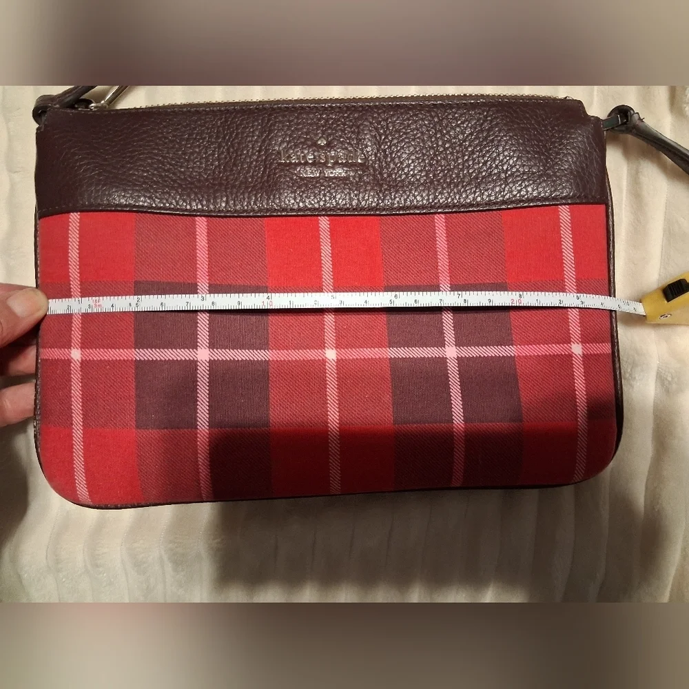 Kate Spade Leila Plaid Triple Gusset Crossbody